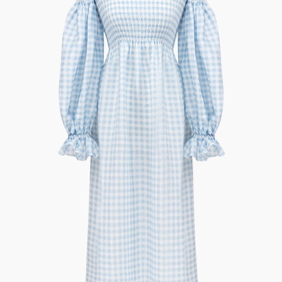 Atlanta Linen Dress in Blue Vichy - Picture 8 of 8